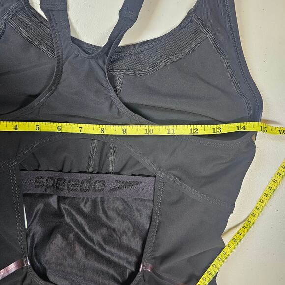 Speedo Power Plus LZR Fit Thick Strap Black Performance Swimsuit Size 14 - Picture 12 of 13